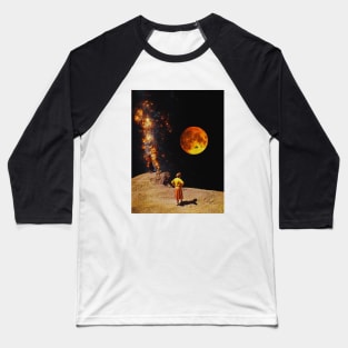 On The Edge - Space Collage, Retro Futurism, Sci Fi Baseball T-Shirt